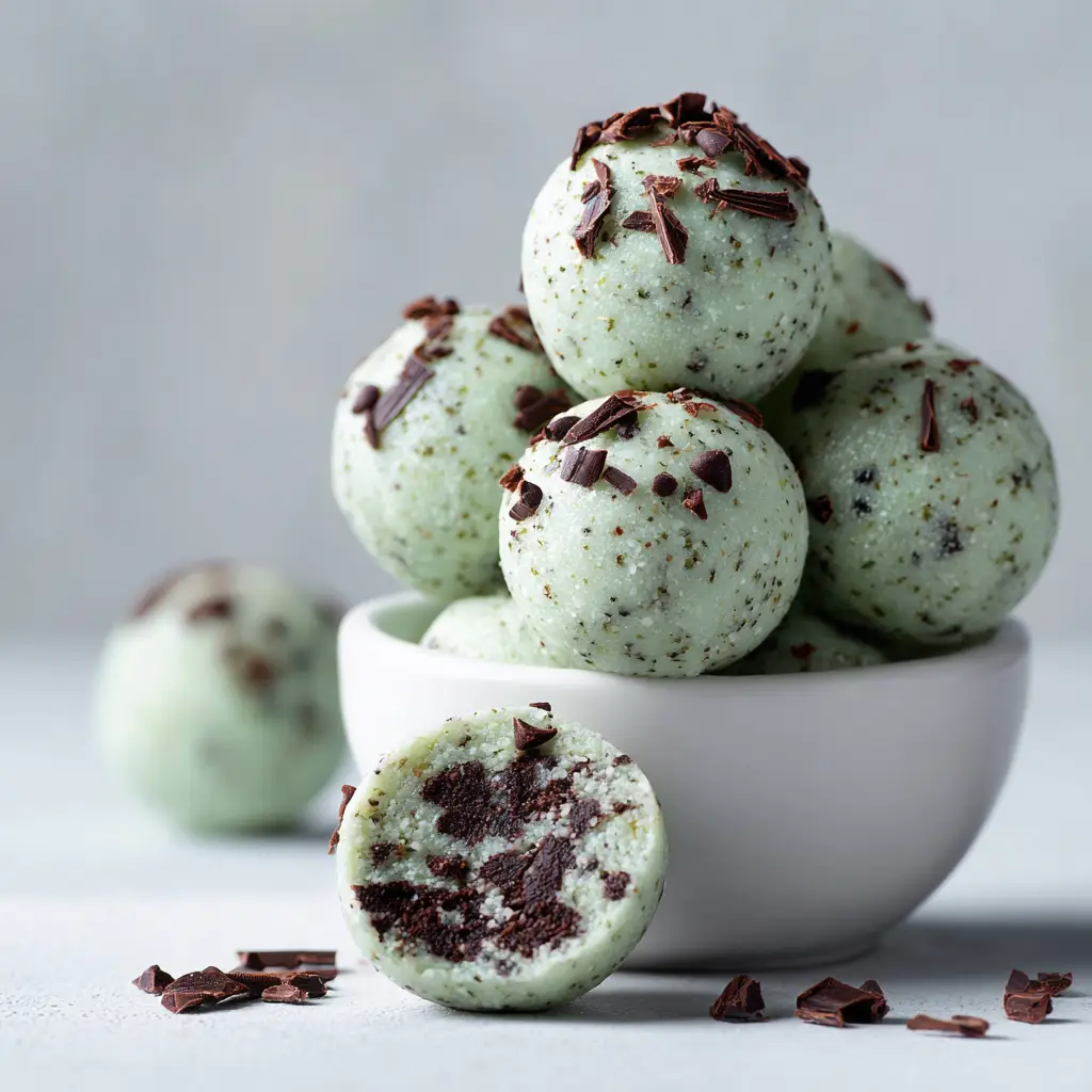 Easy No-Bake Mint Chocolate Chip Protein Balls: Healthy Snack